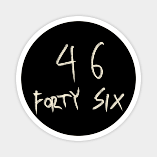 Hand Drawn Letter Number 46 Forty Six Magnet